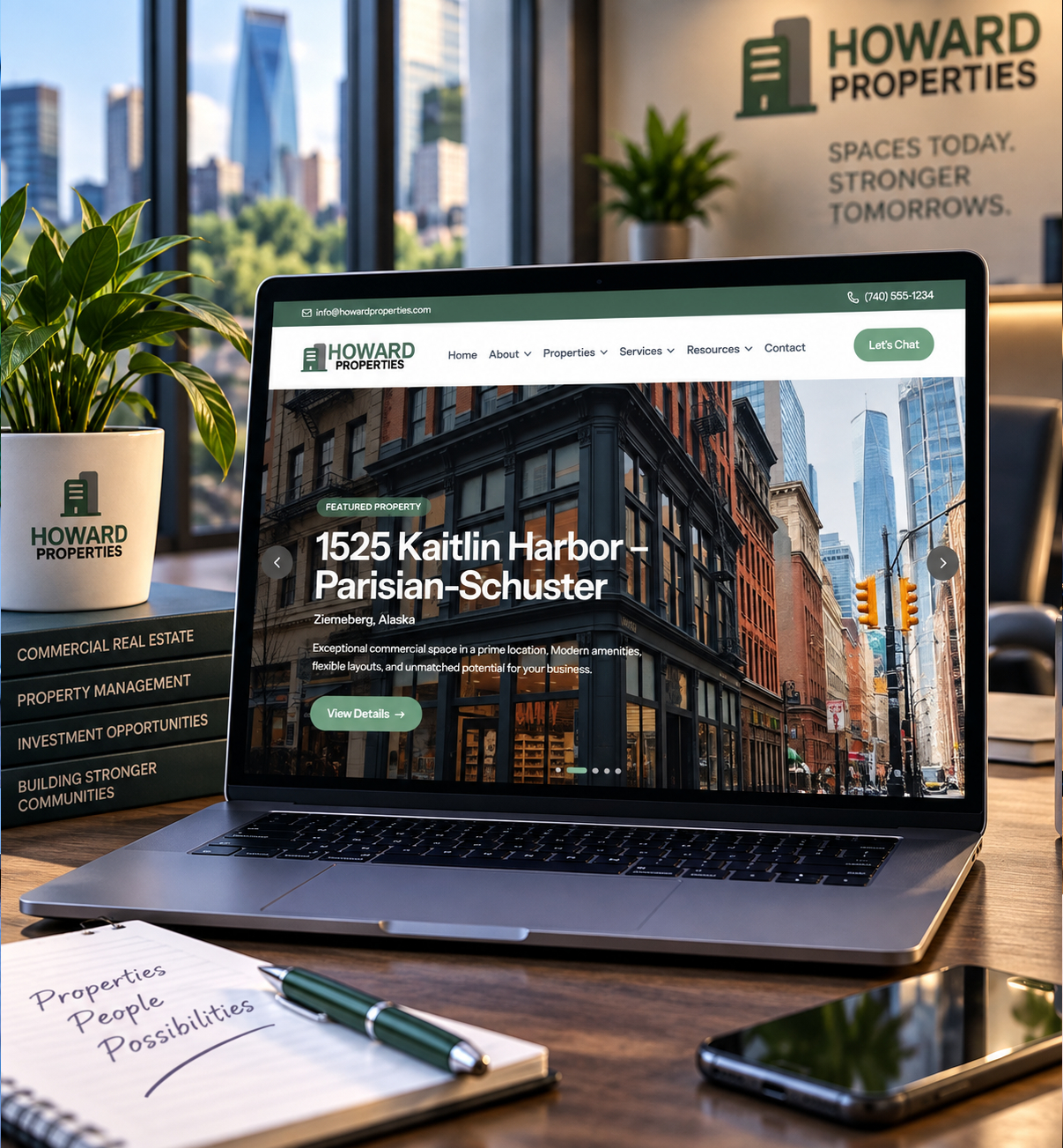 Howard Properties website homepage