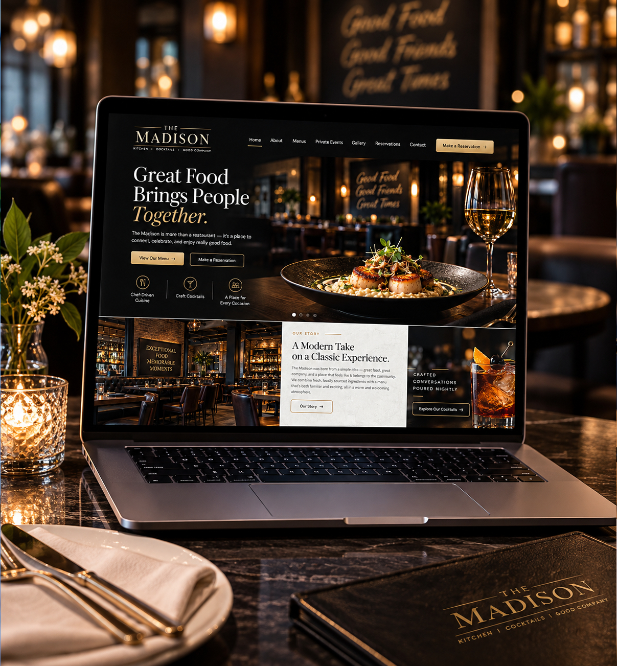 The Madison concept restaurant website