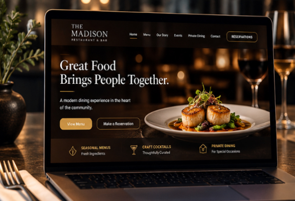 The Madison restaurant website concept