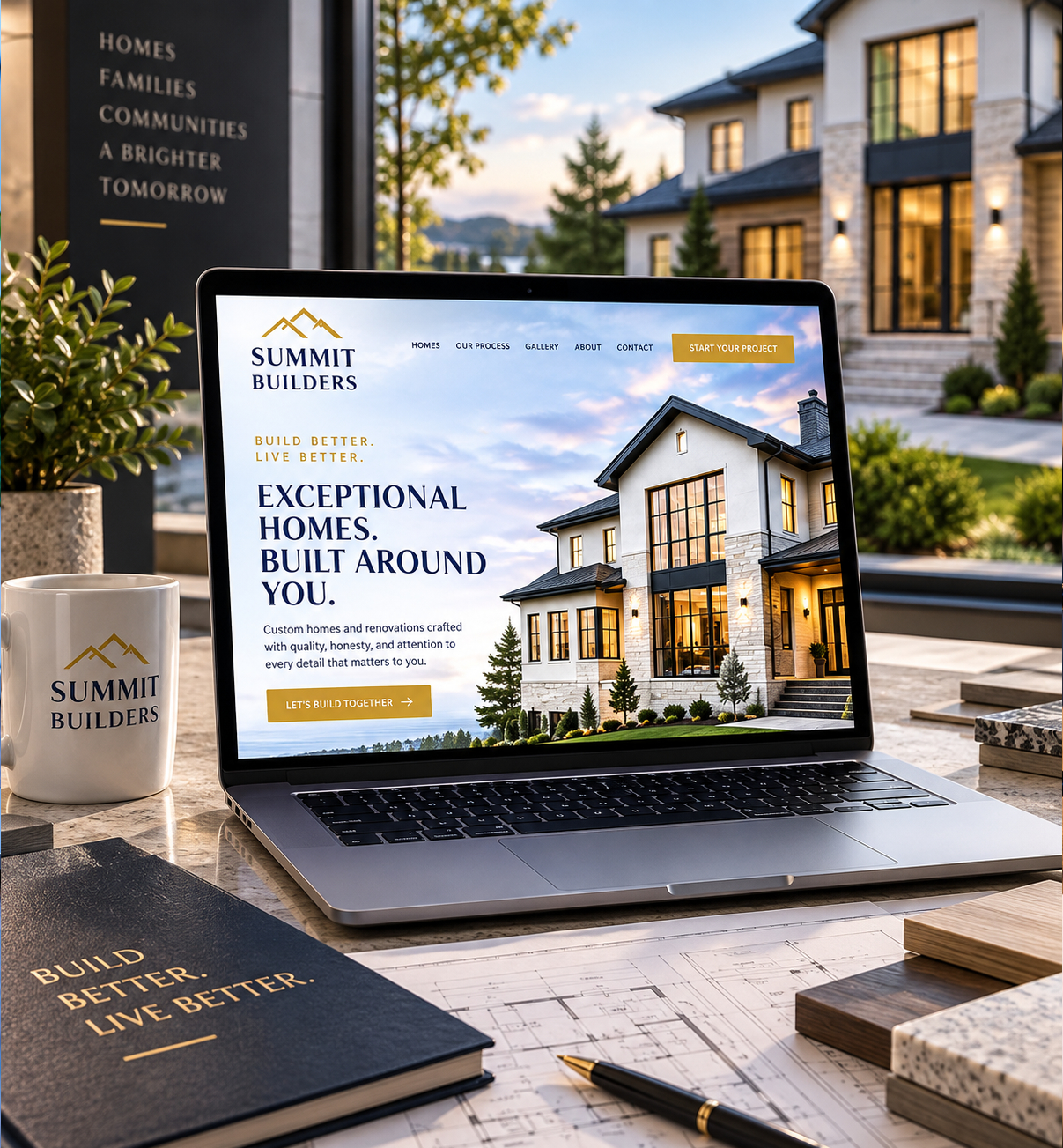 Summit Builders luxury home website concept